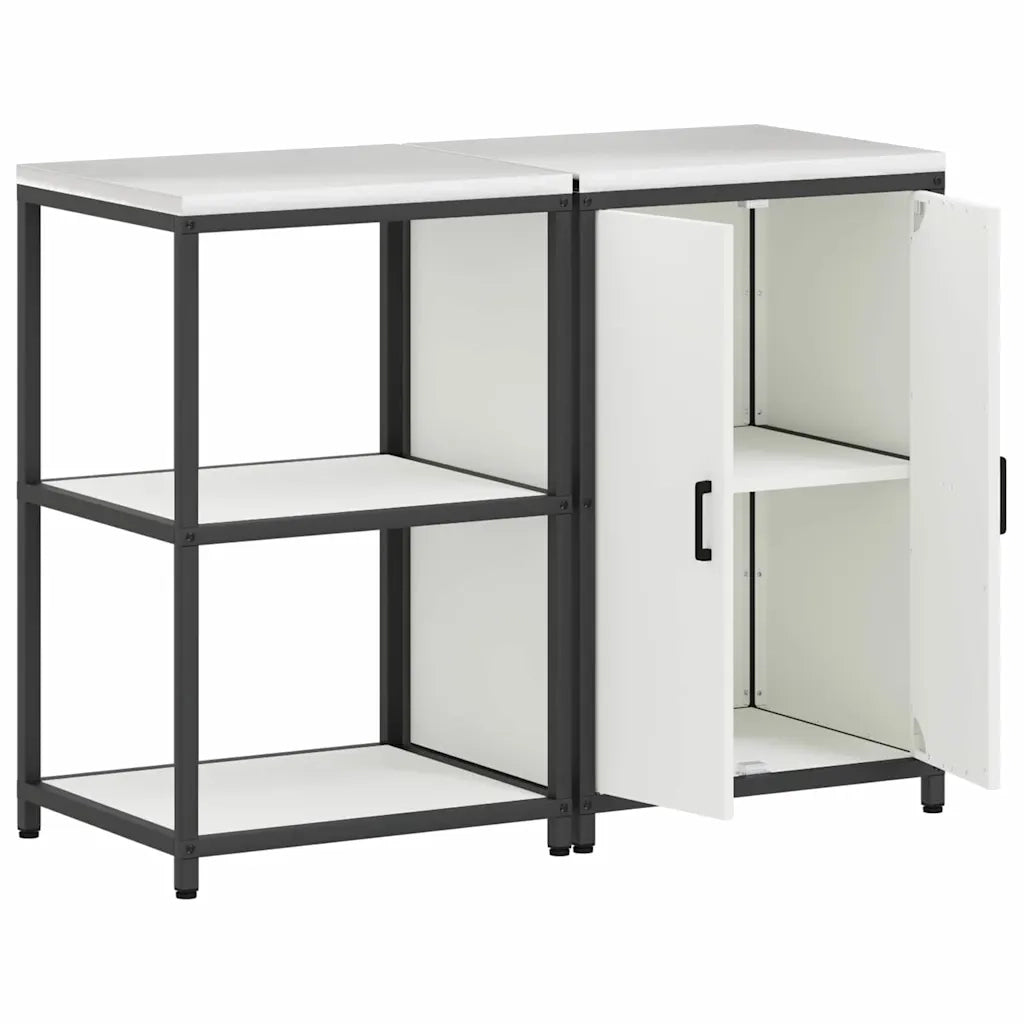 Set di Stoccaggio per Cucina con lo scaffale 2 pz-Armadietto Cucina-Armadietto Cucina Bianco 316043
