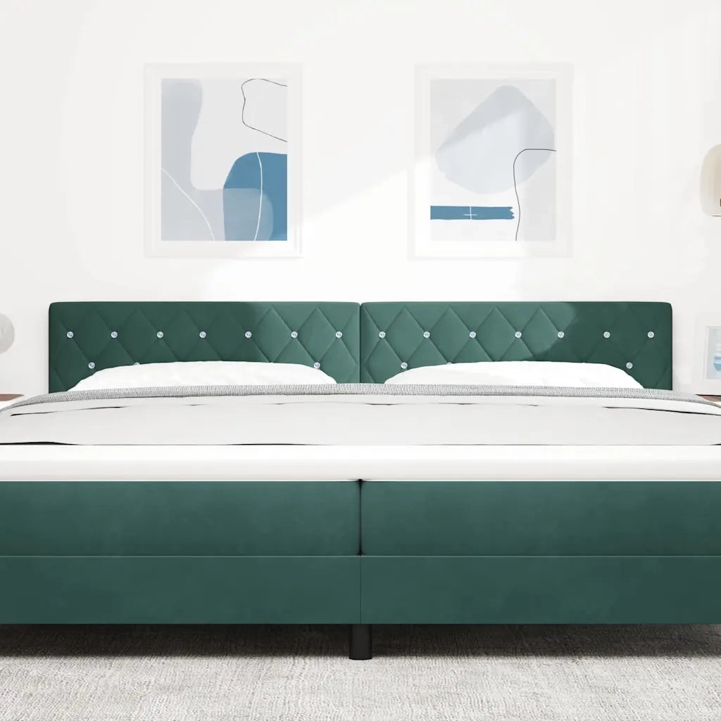 Testiera | Testata LED con strisce LED Verde Scuro 200 cm Velluto