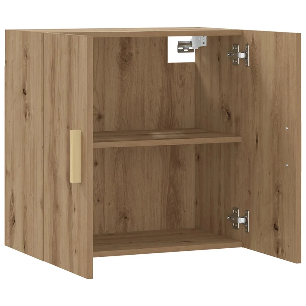Mobile contenitore scandinavo a parete 60 x 31 x 60 cm design salvaspazio legno di rovere ingegnerizzato realizzato artigianalmente 02_0051024