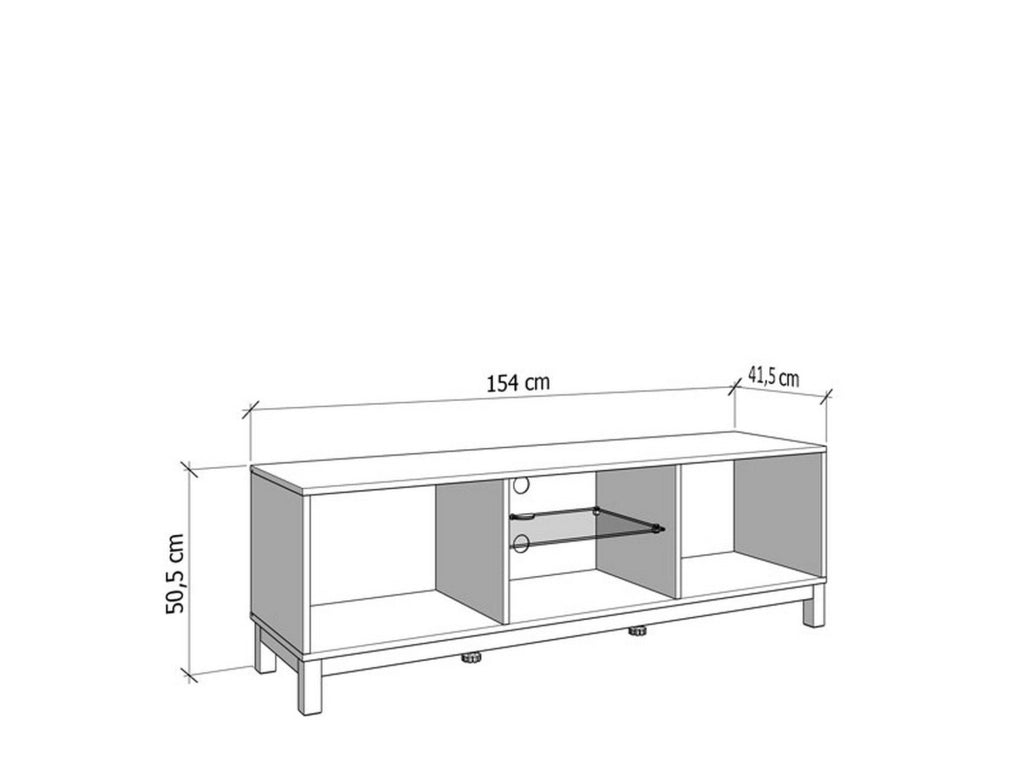 Dosimo, Mobile Porta tv un Ripiano, 154x41.5x50.5h cm Beige