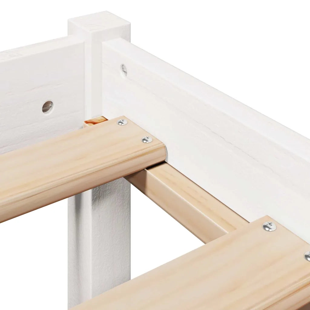 Letto senza Materasso-Struttura Letto Bianco 140x190 cm Legno Massello di Pino 129695