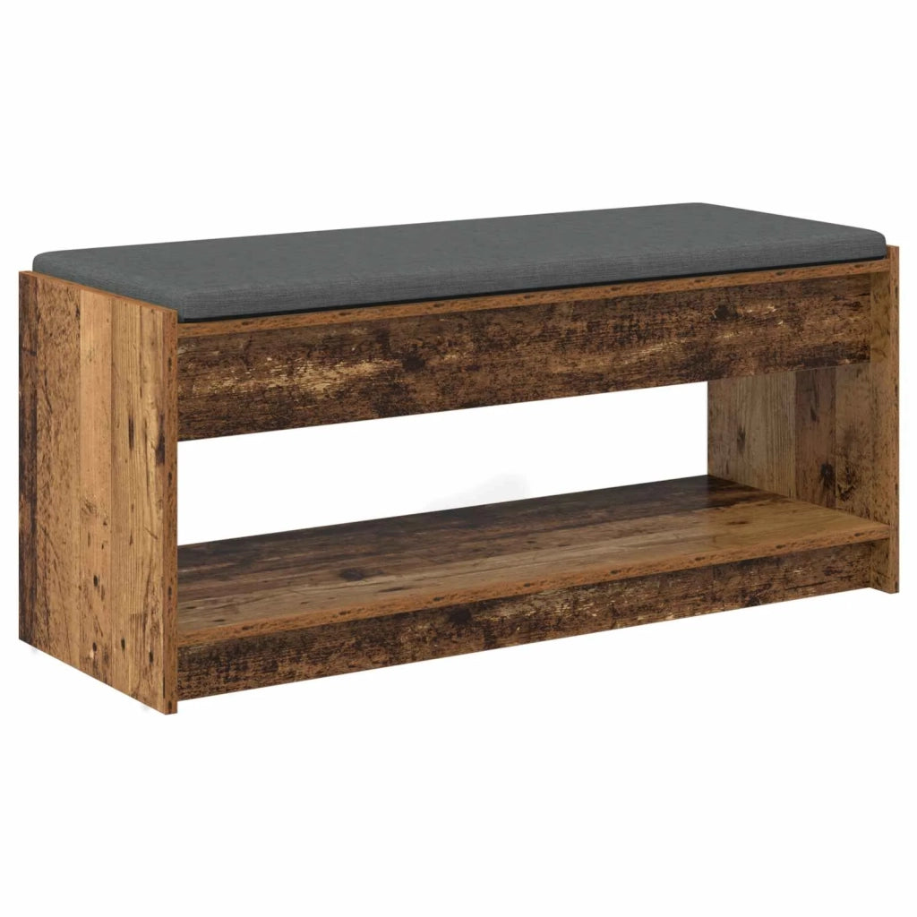 Panca per ingresso con cuscino Legno vecchio 103 x 38 x 45 cm 891590