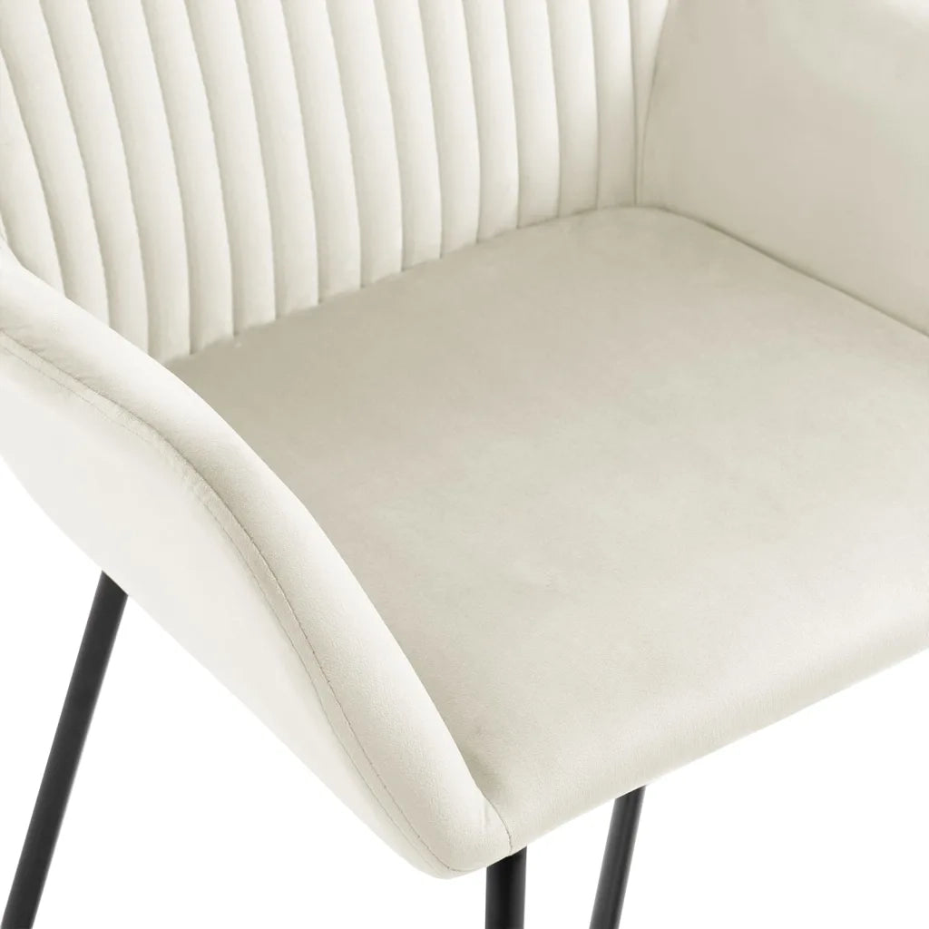 Sedie da Pranzo 6 pz Crema in Velluto 277014