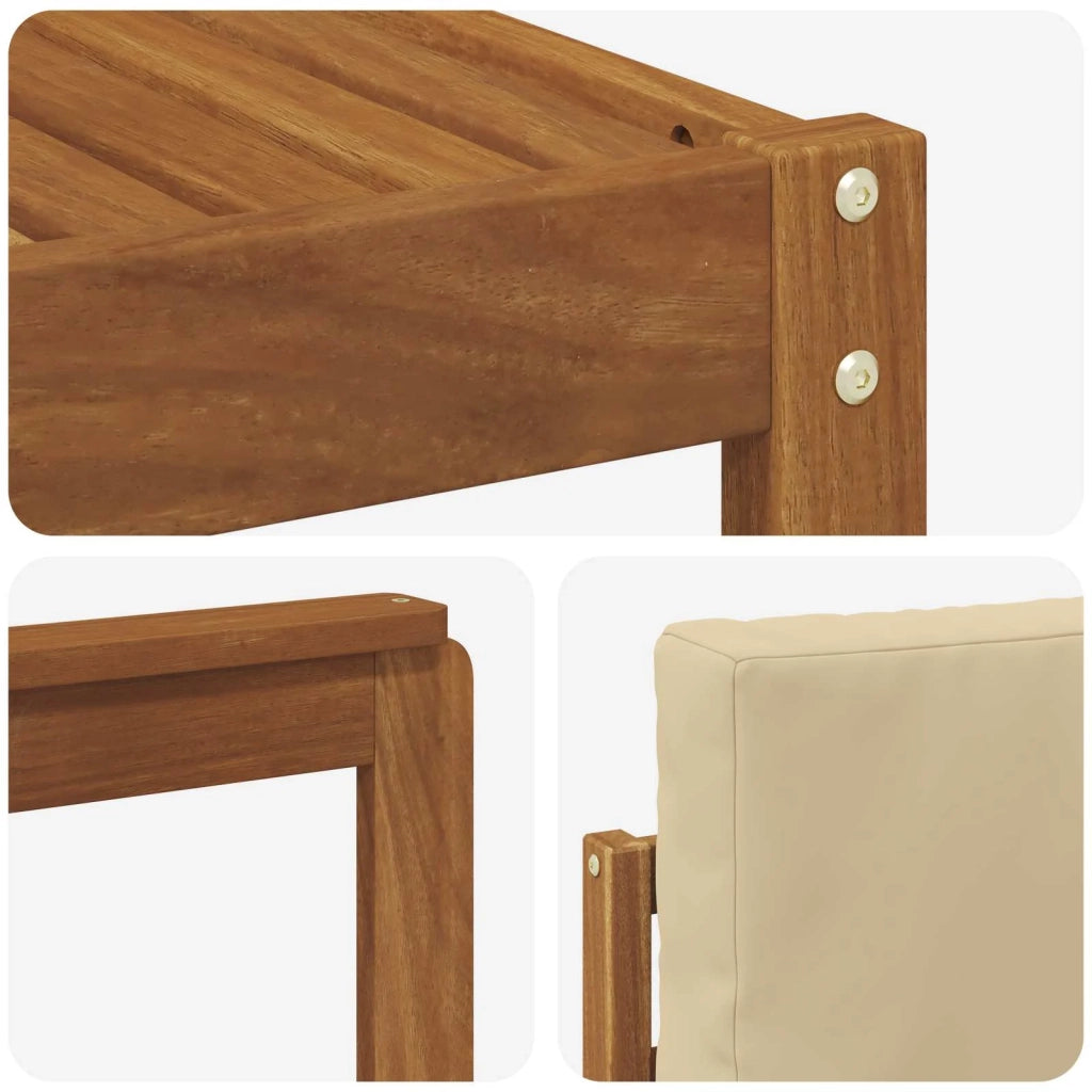 Set di divani da esterno con cuscino 8 pcs Naturale e Beige 3366736