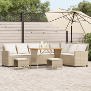 Set Divano da Giardino 4 pz con Cuscini a L Beige in Polyrattan 3365327