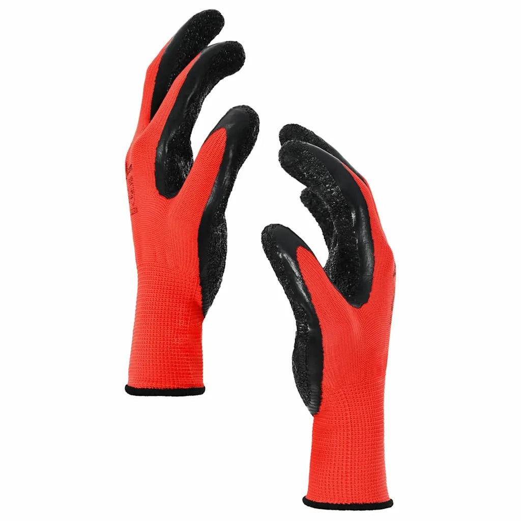Guanti da Lavoro 24 pcs Rosso e Nero 10 / xl 42020697