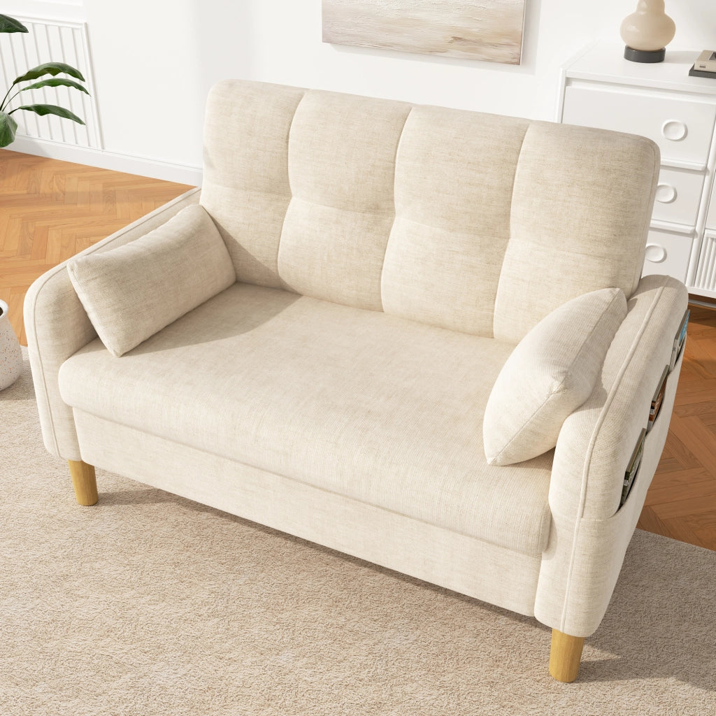 DIVANO 2 posti 119x78x85 cm in chenille beige