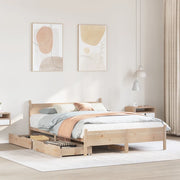 Letto senza Materasso-Struttura Letto 135x190 cm in Legno Massello di Pino 479124