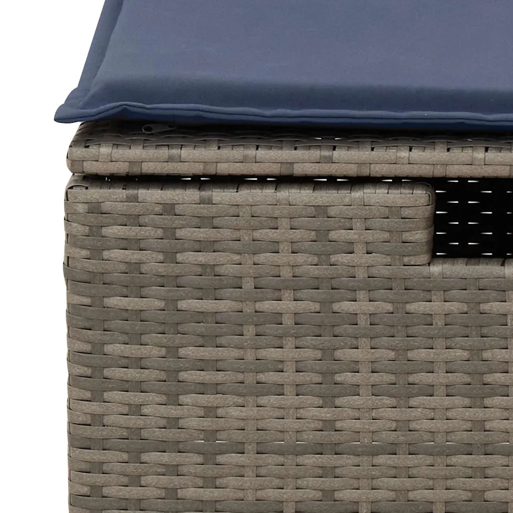 Set Divano da Giardino 5 pz con Cuscini Grigio in Polyrattan 3326016
