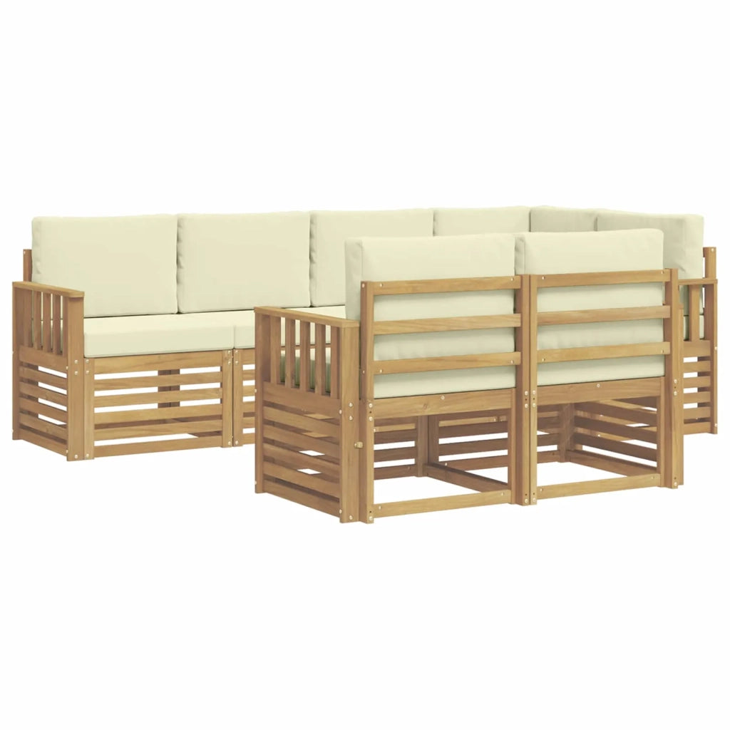 Set di divani da esterno 7 pcs Bianco e Crema 3391985