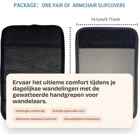 Supporto Antislip per Rollatori a Cuscino - 2 Pezzi - Neoprene - Accessorio per Disabili - Maniglie Antislip