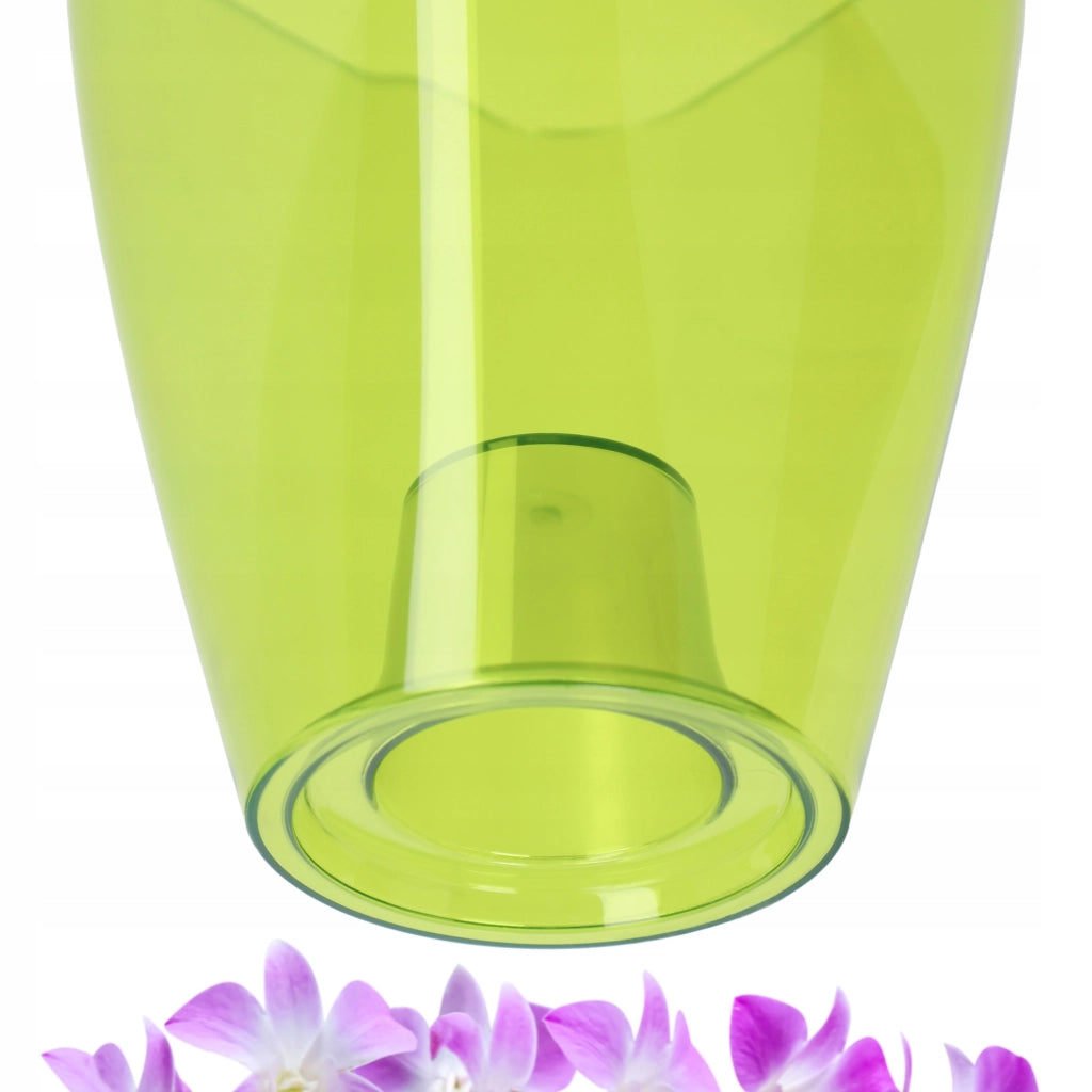 Vaso per orchidee KADAX in plastica, verde, resistente, 9 cm