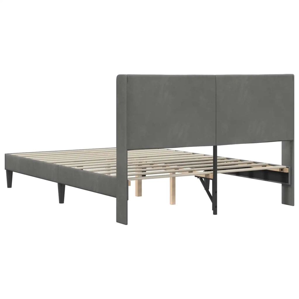 Struttura del letto-Giroletto Grigio Scuro 120 x 190 cm Velluto 706929