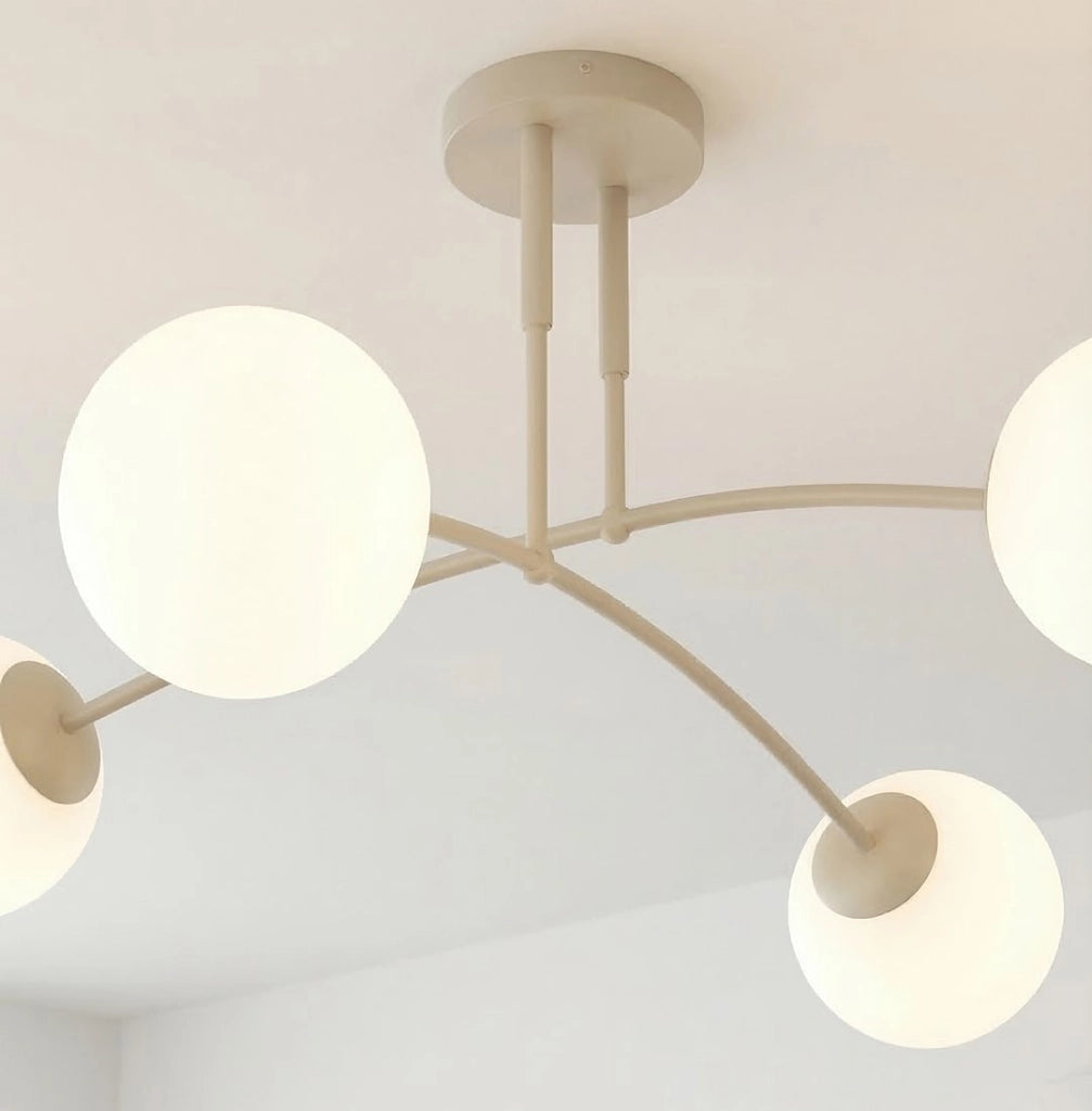 Plafoniera PREGOS a sfere 4 luci E14 beige Emibig