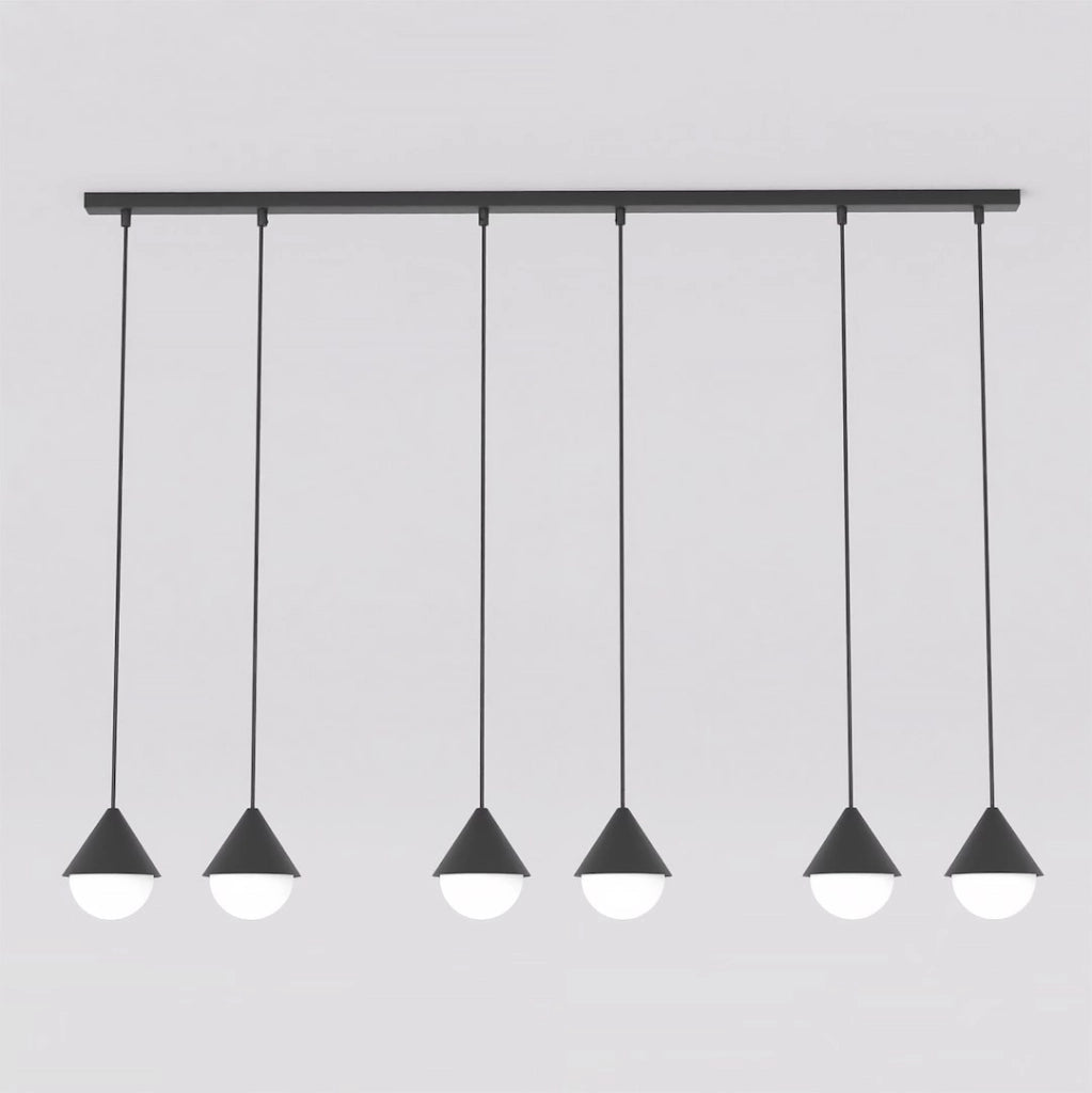Lampada sospesa GIRO 6 luci G9 nero e bianco Emibig