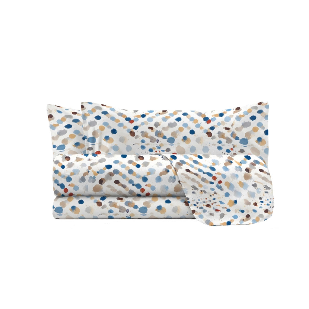 Set Lenzuola Matrimoniale con Stampa Sopra Sotto e Federe Linea River Tarim