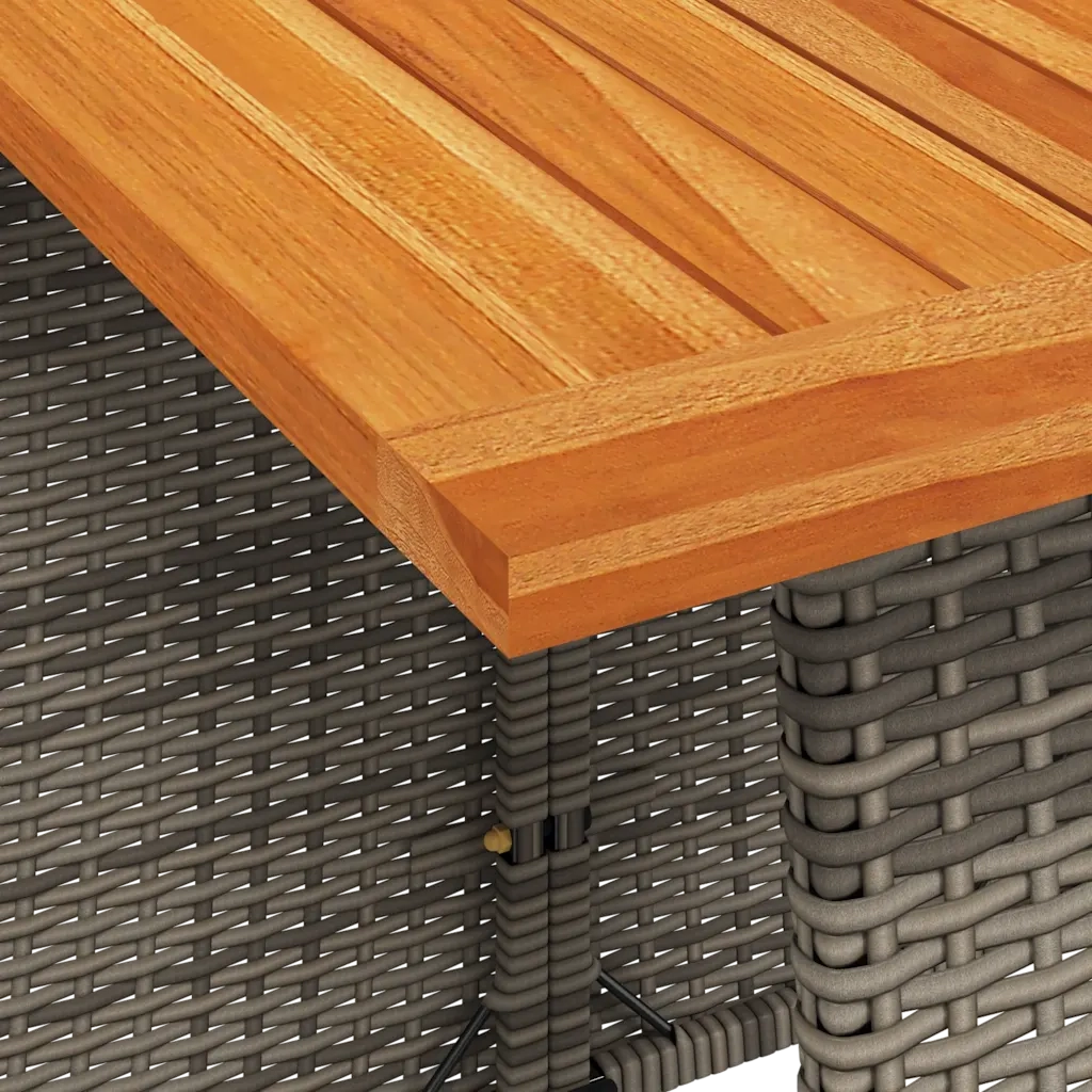 Set da Pranzo da Giardino 5 pz con Cuscini in Polyrattan Grigio 365421