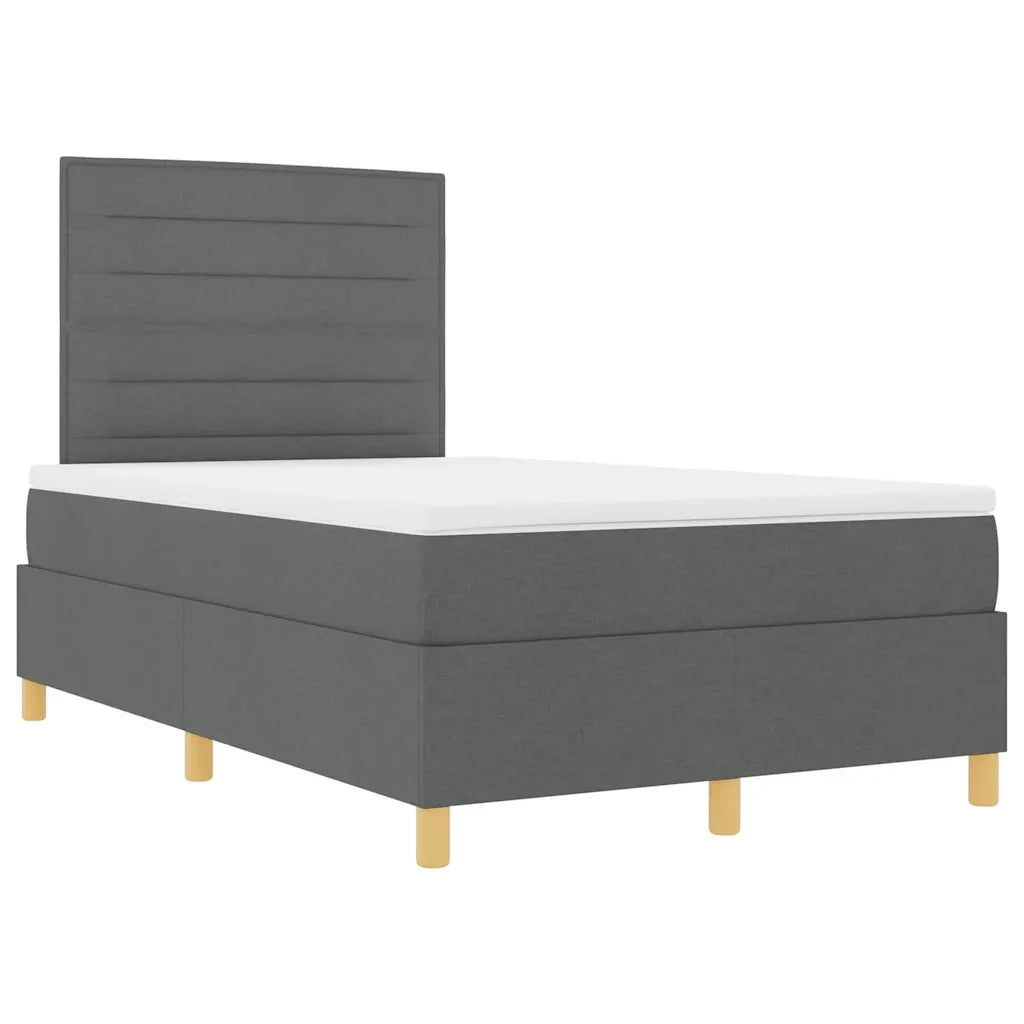 Letto a Sorgente LED Grigio scuro 120 x 190 cm Tessuto 3343006