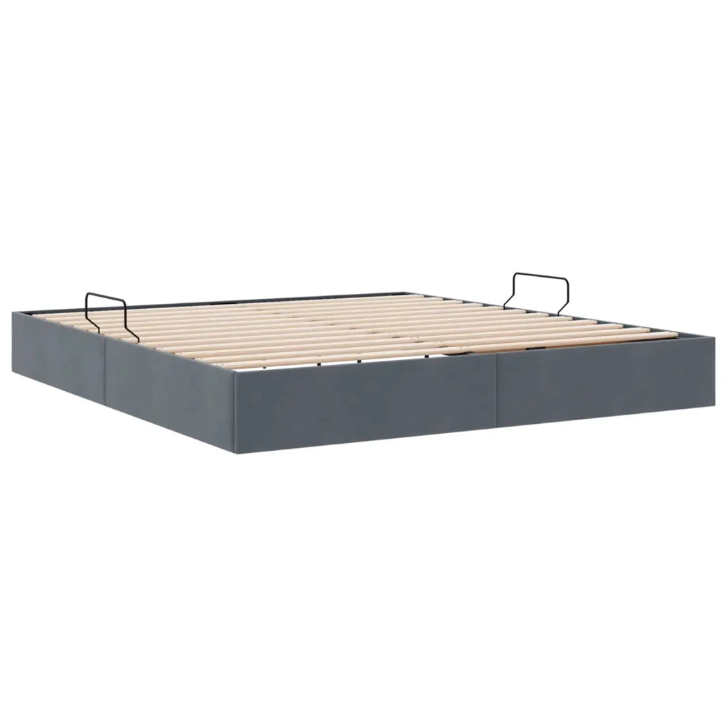 Letto ottomano Grigio Scuro 180 x 200 cm Velluto 3442899