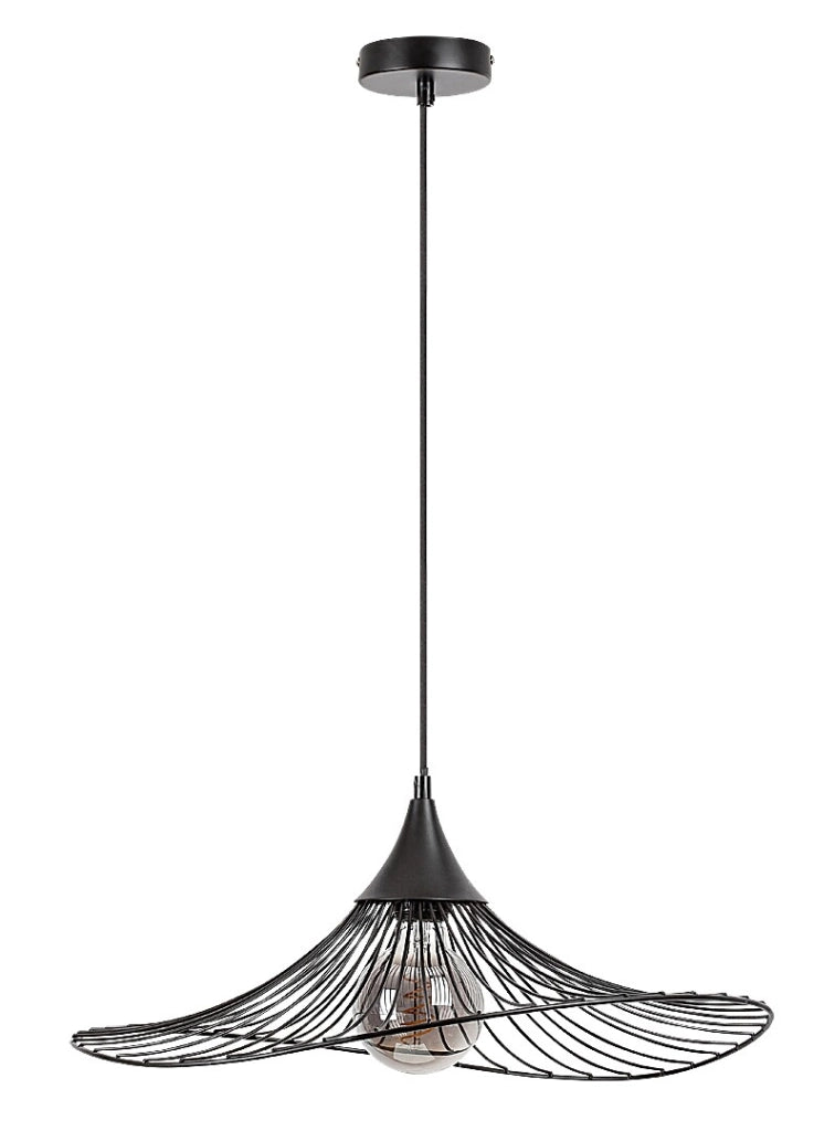 Lampada a sospensione Rabalux Sombero E27 nera Ø50cm