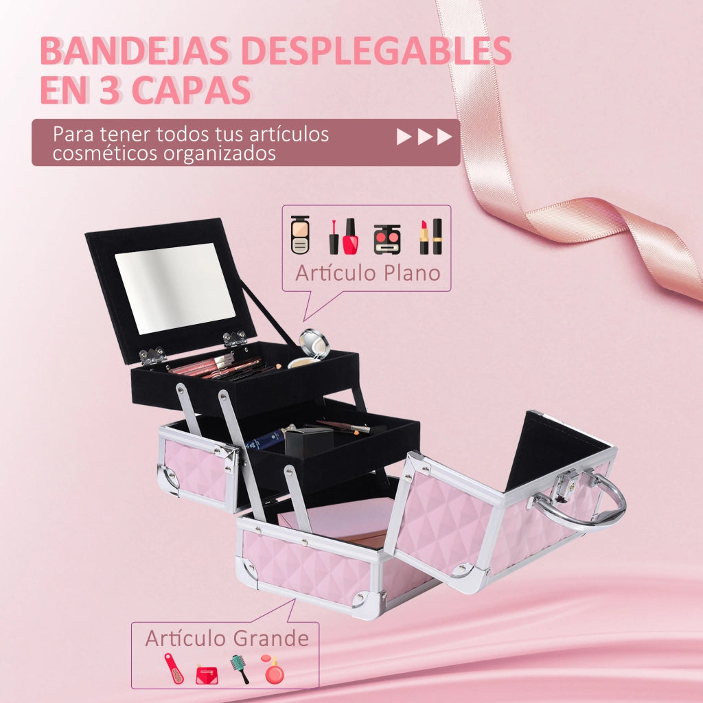 Beauty Case Professionale ¨C Xylo ¨C Alluminio con Specchio e Lucchetto 20x15x15cm