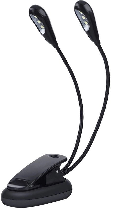 Supporto da lettura da appendere per musica - Lampada LED - Sostegno regolabile - Nero - Ideale per musicisti - Perfetto per lettori e artigiani
