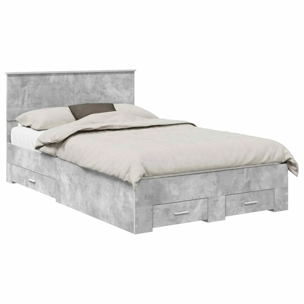 Struttura del letto con testiera Grigio cemento 120 x 190 cm 3408284