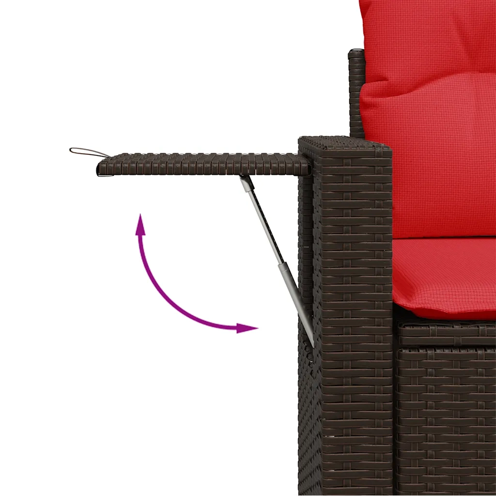 Set Divani Giardino 9 pz con Cuscini Marrone Polyrattan Acacia 3326505