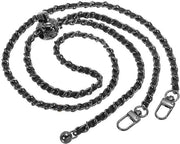 Tas da Spalla con Cinturino di Metallo - 120 cm - Catena di Sostituzione - Fai da Te per Creare Borse - Cinturino in Pelle PU e Catena in Acciaio