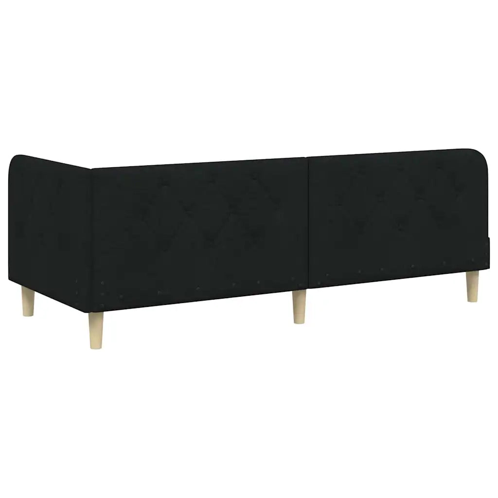 Cornice del letto ad angolo Nero 80 x 200 cm Tessuto