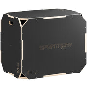 Box Pliometrico in Legno 3 in 1 ¨C Xylo ¨C 3 Altezze Allenamento Salto 76x61x51cm Nero