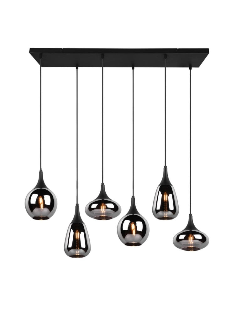 Lampadario Trio Lumina nero 6 luci E14 dimmerabile