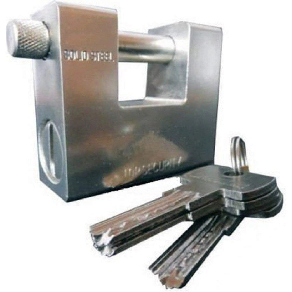 Trade Shop - Lucchetto Di Sicurezza Resistente Antiscasso Blindato In Acciaio -