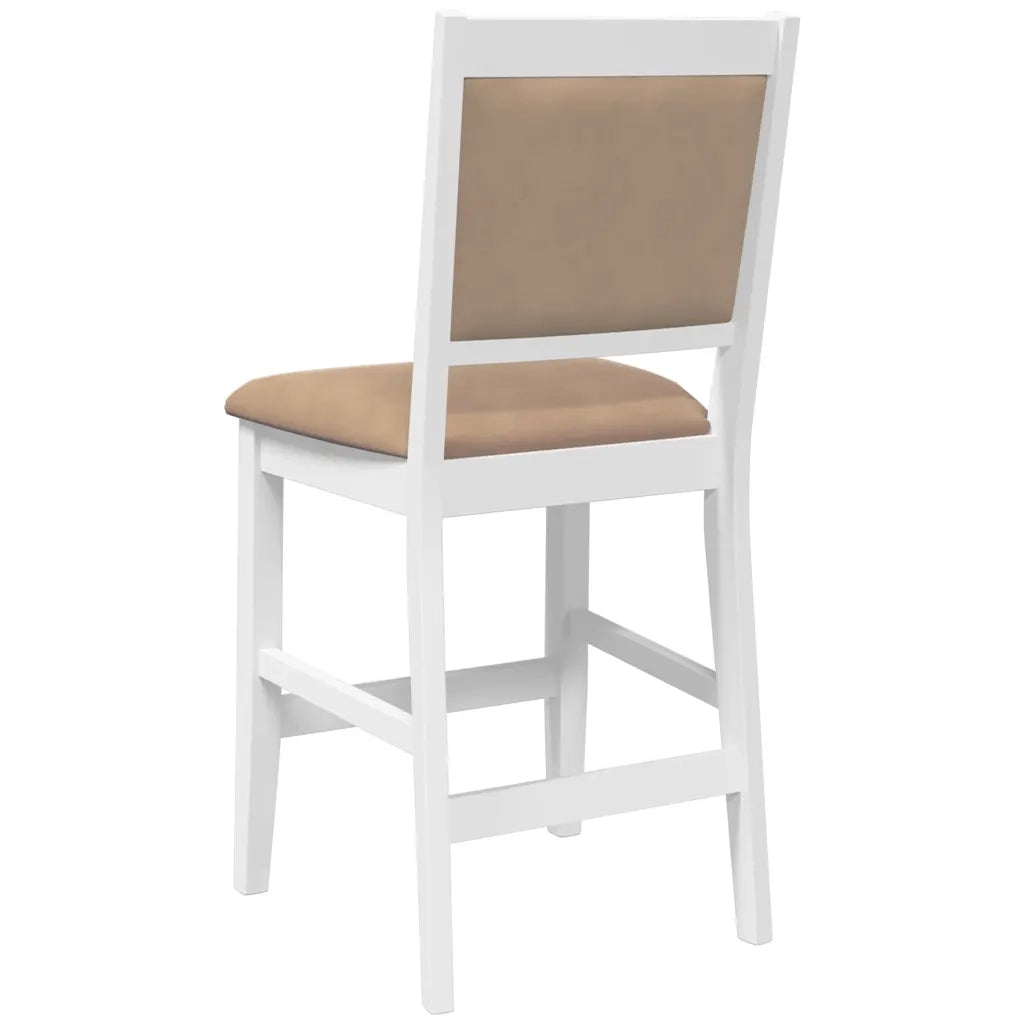 Sgabelli da Bar con Cuscini 2 pz Bianco Legno Massello di Hevea 4102567