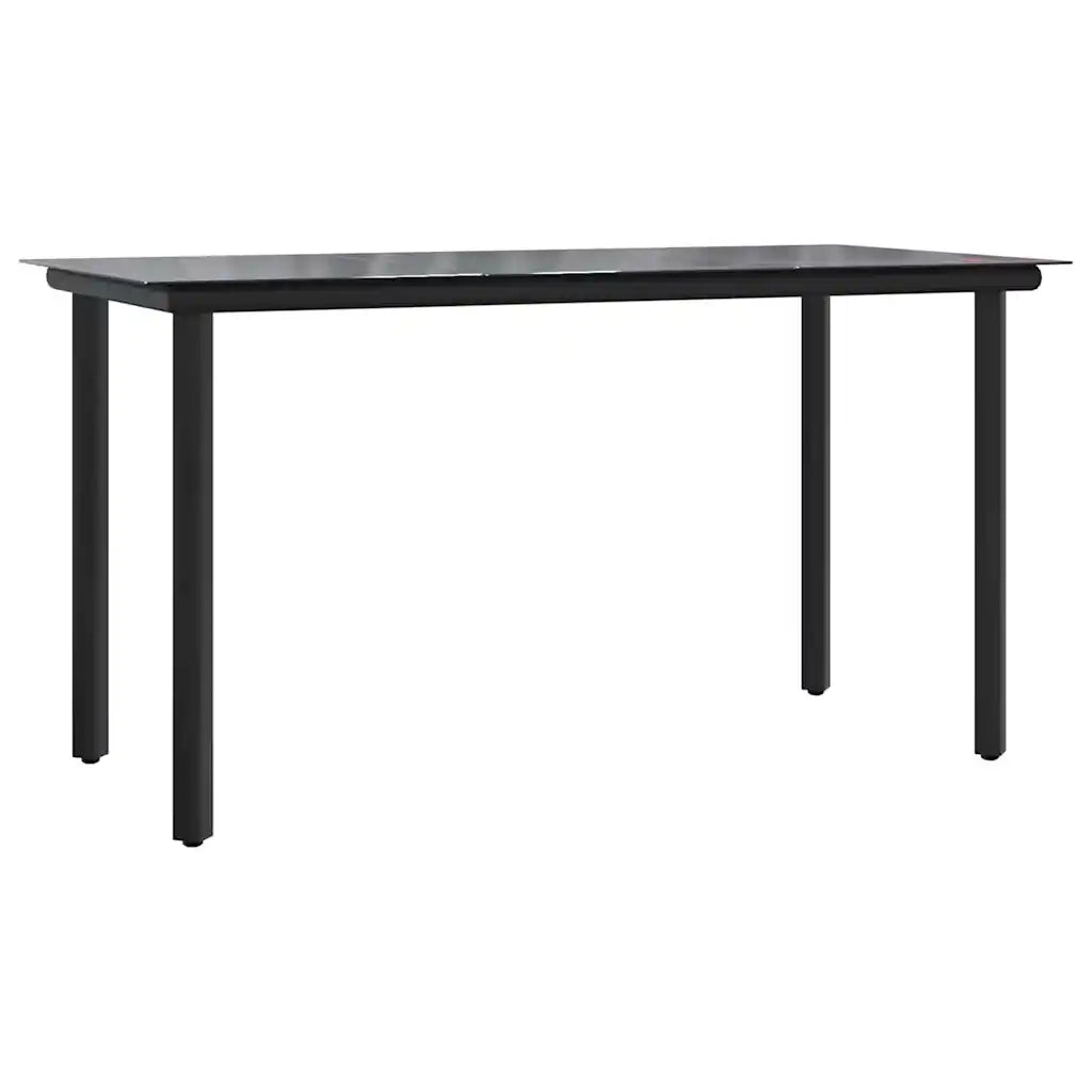 Set da Pranzo da Giardino 5 pz Nero in Textilene e Acciaio 3187043