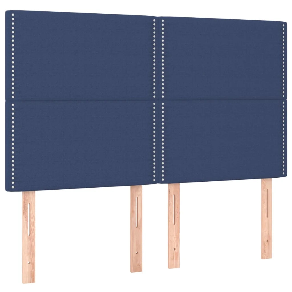 Letto a Molle con Materasso e LED Blu 140x200 cm in Tessuto 3135363