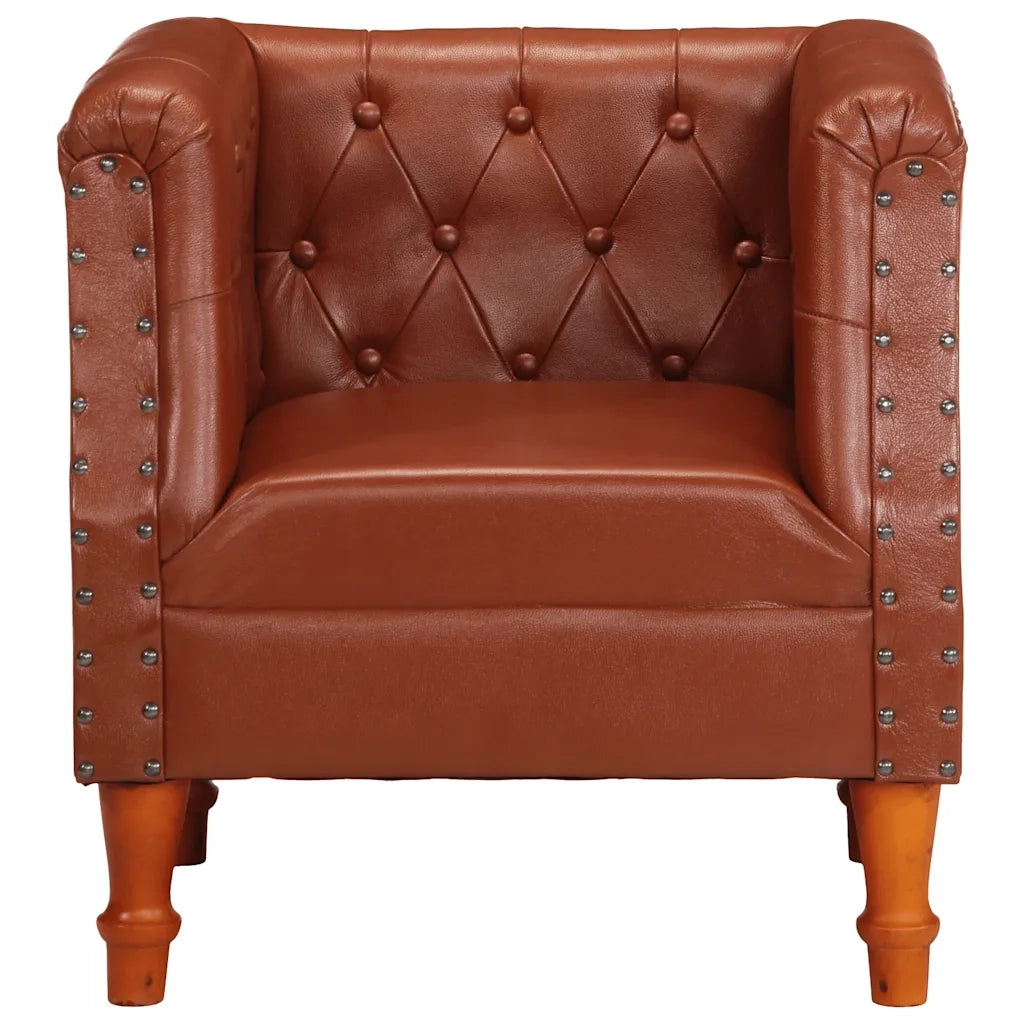 Poltrona | Sedia Relax Marrone in Vera Pelle
