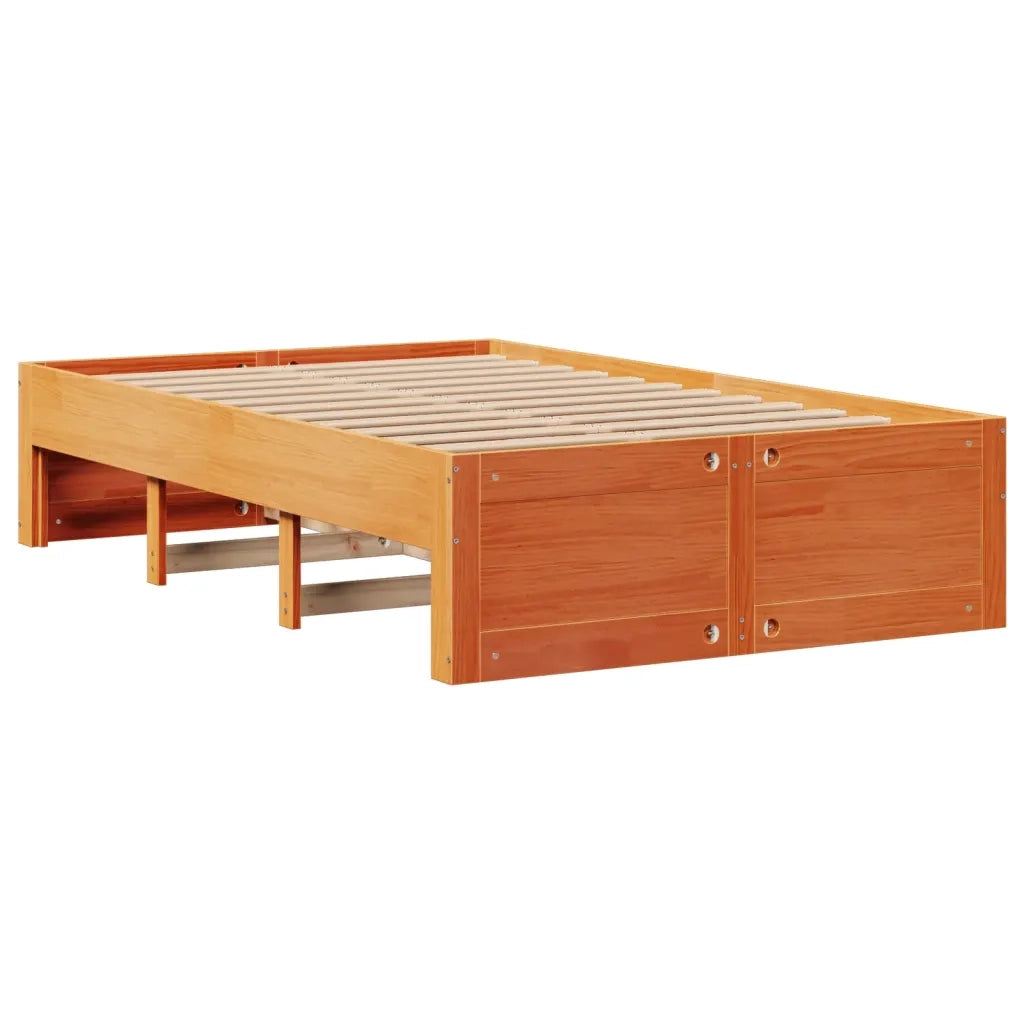 Letto matrimoniale | Letto per adulti | Giroletto senza Materasso con Cassetti Marrone Cera 120x190 cm