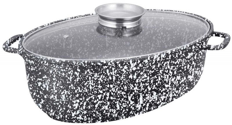 Klausberg KB-7367 Teglia da forno in ceramica con coperchio e griglia