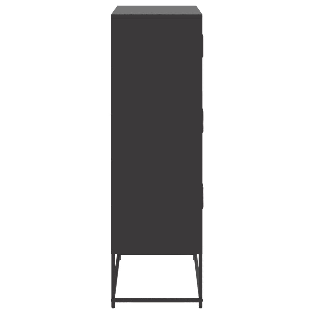 Credenza Nera 68,5x38,5x123,5 cm in Acciaio