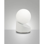 Lampada Gravity Da Tavolo Bianca 1 Luce Metallo e Vetro Finitura Moderna