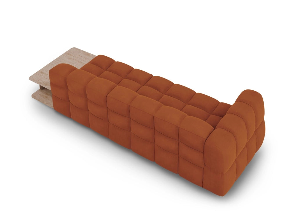 Cosmopolitan Design - Divano modulare destro "Sky" 4 posti in velluto terracotta 