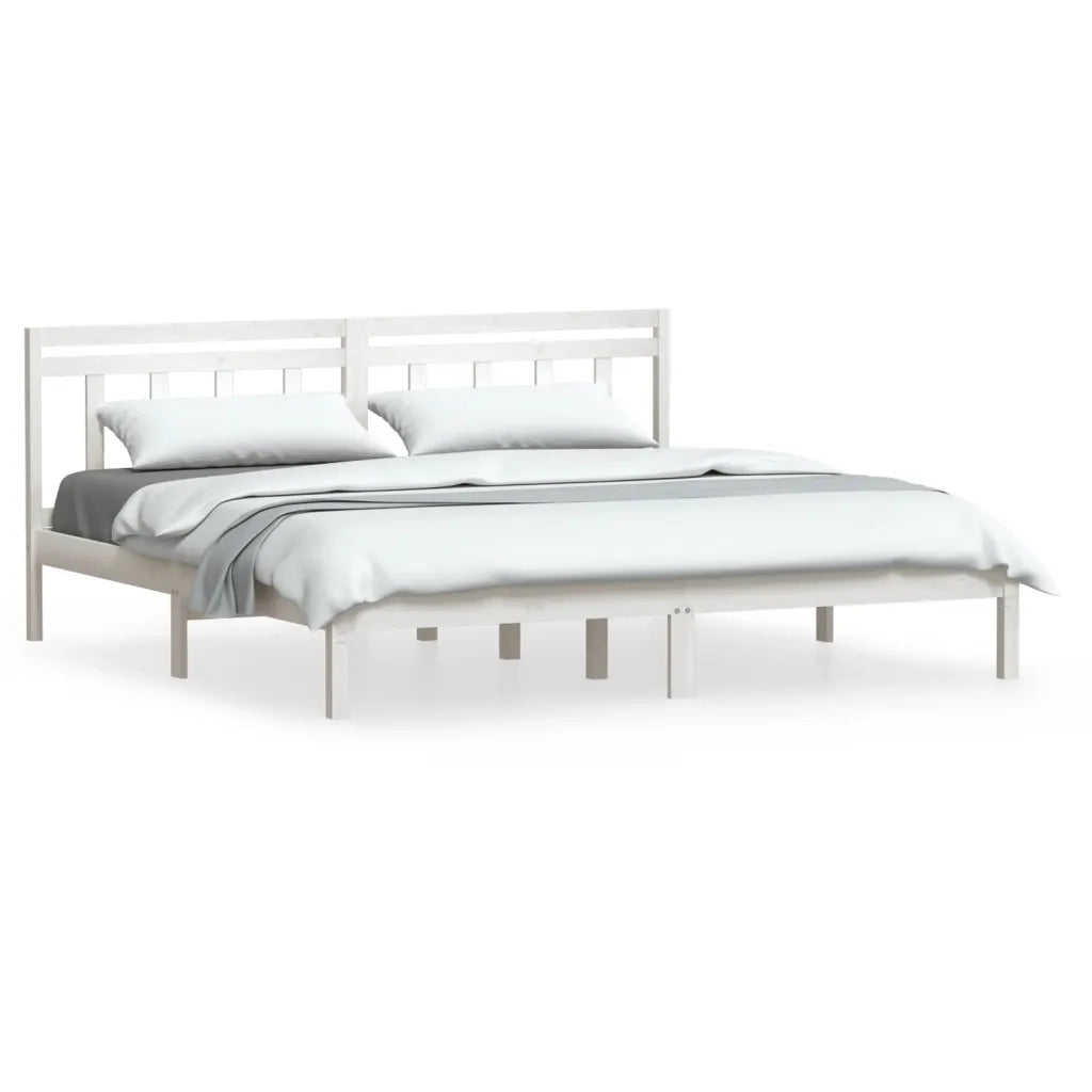 Giroletto-Struttura Letto Bianco in Legno Massello di Pino 160x200 cm 772368