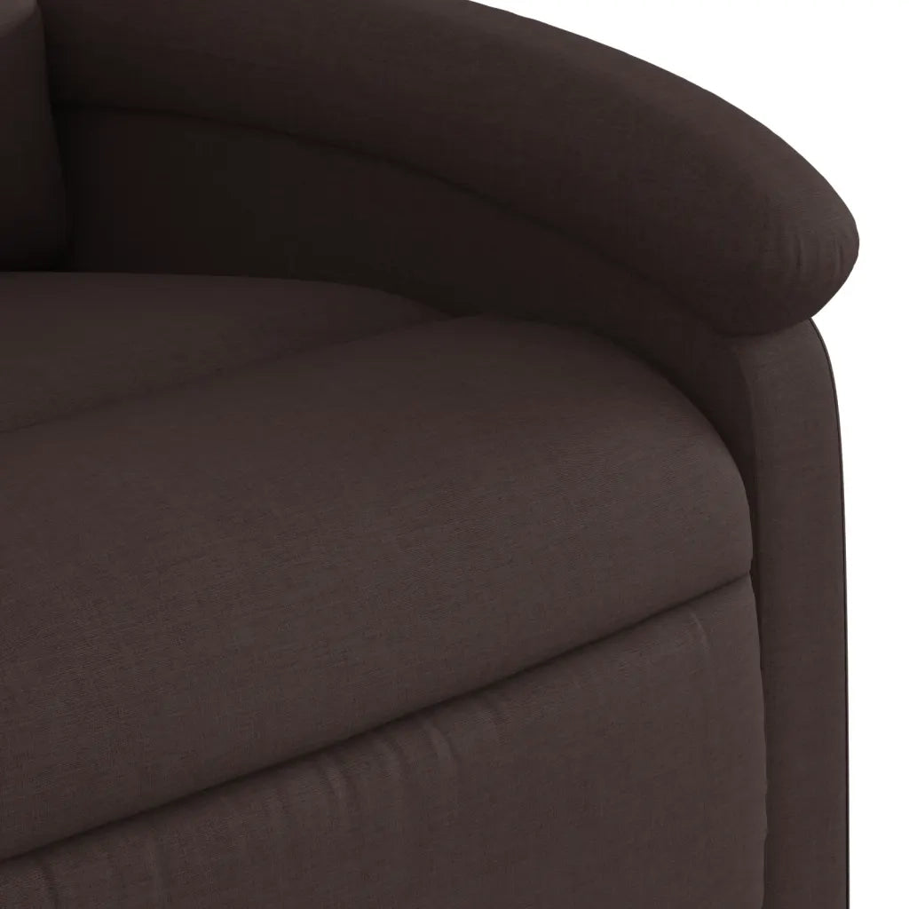 Poltrona Reclinabile Marrone Scuro in Tessuto 371756