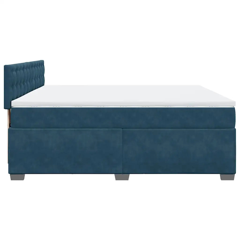 Giroletto a Molle con Materasso Blu 200x200 cm in Velluto 3286418
