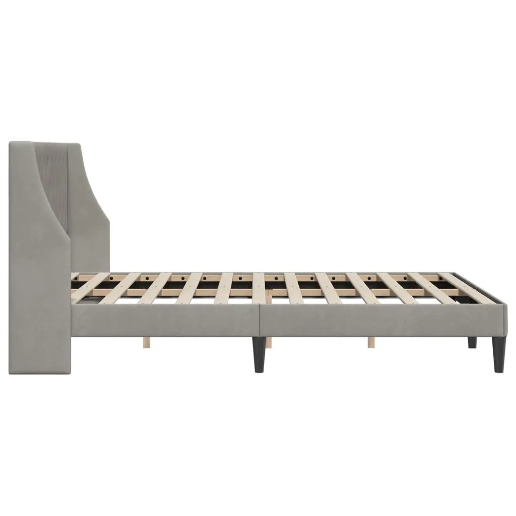 Struttura del letto-Giroletto Grigio chiaro 120 x 200 cm Velluto 319808