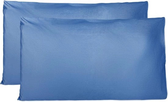 Cuscini, 50 x 70 cm, 2 pezzi, rettangolari, 100% cotone, con chiusura, blu reale