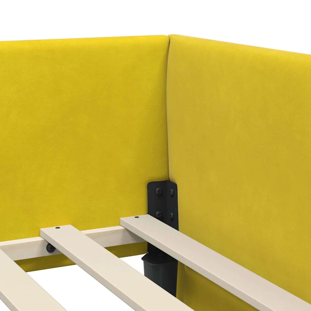 Cornice del letto ad angolo Giallo 80 cm x 200 cm Velluto 42016067