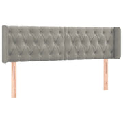 Testiera | Testata ad Orecchio Grigio Chiaro 163x16x78/88 cm in Velluto