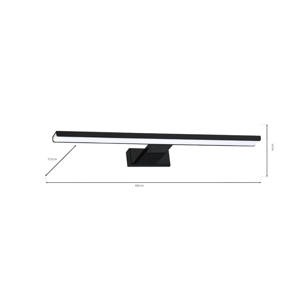 Applique LED Milagro Shine ML4382 13,8W IP44 nera 60cm